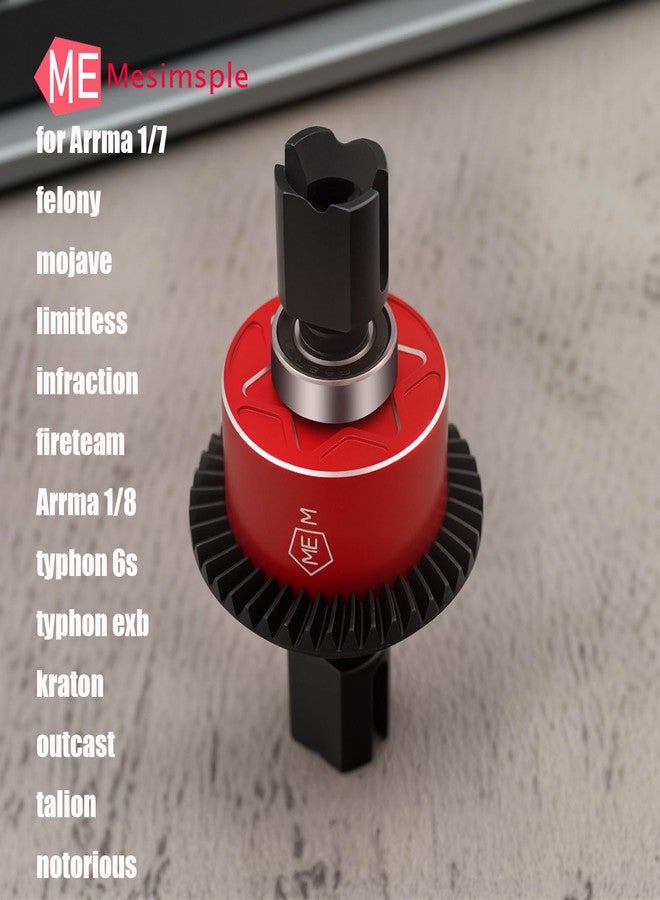 Mesimsple ترس تفاضلي محدود الانزلاق أمامي وخلفي من Mesimsple EXB، 43 سنًا/10 أسنان، لسيارات Arrma 1/7 Infraction Fireteam Mojave Limitless 1/8 Kraton Outcast Notorious Talion Typhon 6S BLX & EXB، قطع غيار ترقية باللون الأحمر - Image 2